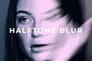 Halftone Blur Image Effect Mockup