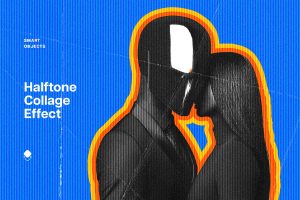 Halftone Collage Photo Effect