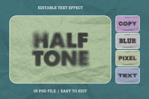 Halftone Editable Text Effect