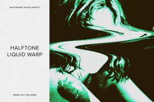 Halftone Grunge Liquid Warp PSD Photo Effect