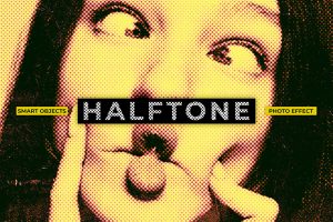 Halftone Image Effect Mockup