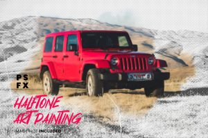 Halftone painting photo effect for photoshop