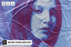 Halftone Texture Glued Effect