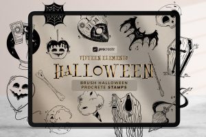 Halloween Illustration Stamp Brush Procreate Vol.2