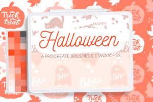 Halloween Pattern brushes Pumpkin, Ghost, Bat