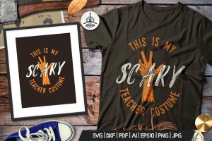 Halloween Scary Costume Print T-Shirt, Retro Badge