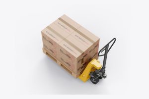 Hand Pallet Truck with Boxes Mockup