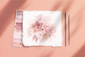 Handmade Paper Mockup with Brushes