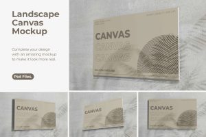 Hanging landscape canvas mockup