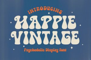 Happie Vintage – Psychedelic Display Font