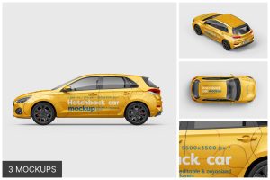 Hatchback Car Mockup Set