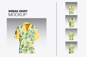 Hawaiian Short Sleeve Shirt Mockup