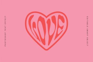 Heart Warped Vector Text Effect Mockup
