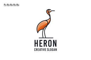 Heron Modern Simple Logo Template