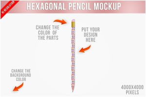 Hexagonal Pencil Mockup