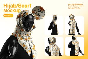 Hijab and Scarf Mockups Pack Editable Design