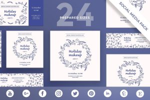 Holiday Makeup Social Media Pack Template