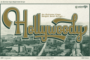 Hollywoody – An Extreme Caps Height Script
