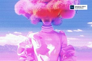 Hologram Glitch Photo Effect