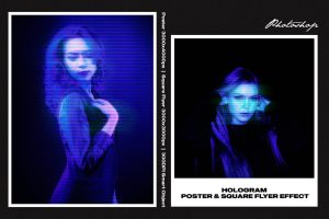 Hologram Square and Poster Effect