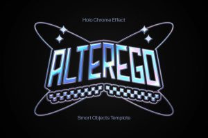 Holographic Chrome Text & Logo Effect
