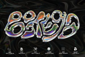 Holographic Gradient PSD Template Text Effect