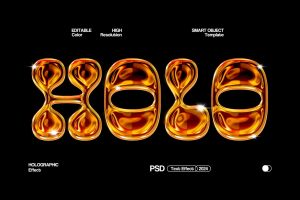 Holographic Liquid Text Effect