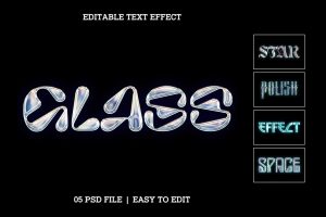 Holographic Style Glass Text Effect Set