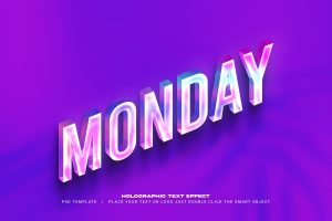 Holographic text effect