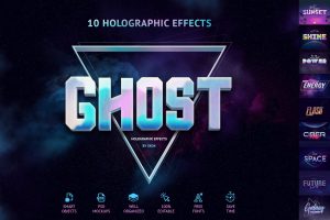Holographic Text Effects – 10 PSD