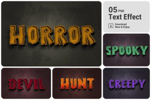 Horror Style Editable Text Effect Set