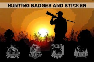 hunting badges and sticker