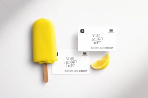 Ice Cream Mockup with Business Cards