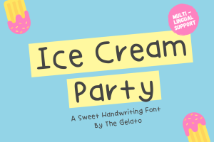 Ice Cream Party Monoline Handwritten Font