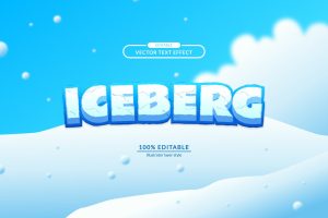 Iceberg Vector Editable Text Effect