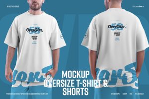 2 Mockups Oversize T-shirt and Shorts