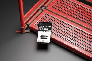 Industrial Red Platform Phone Mockup