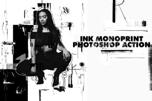 Ink Monoprint Poster Photoshop Action