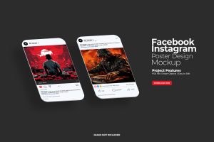 Instagram and Facebook Post UI Mockup Template
