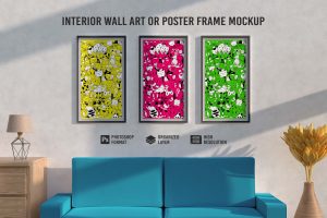 Interior wall art or Poster frame Mockup Vol.1