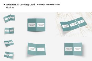 Invitation & Greeting Card Mock-Up