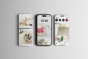iPhone Screen Social Media Mockup