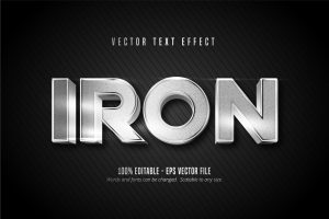Iron – Editable Text Effect, Metallic Font Style