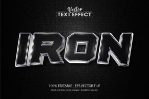 Iron – Editable Text Effect, Silver Font Style