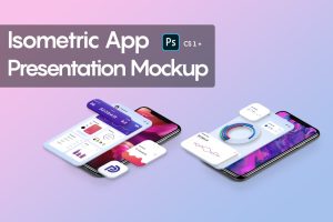 Isometric App Presentation Mockup