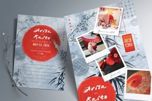 Japan Collage Wedding Invitation