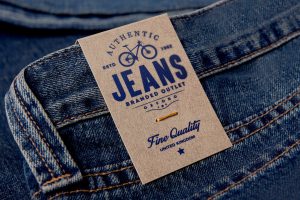 Jeans Kraft Label Logo Mockup