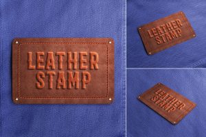 Jeans Leather Label Mockup Set