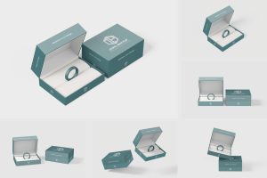 Jewelry packaging box mockups