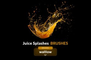 Juice splashes photoshop brushes, splash effects